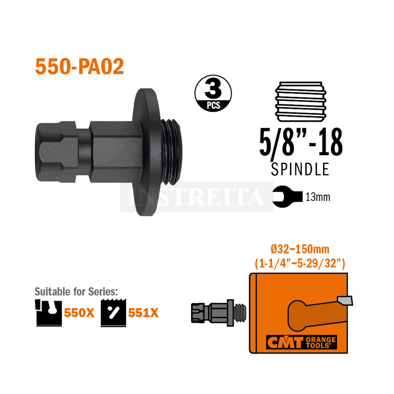 Adapteris cilindriniam grąžui 550-PA02